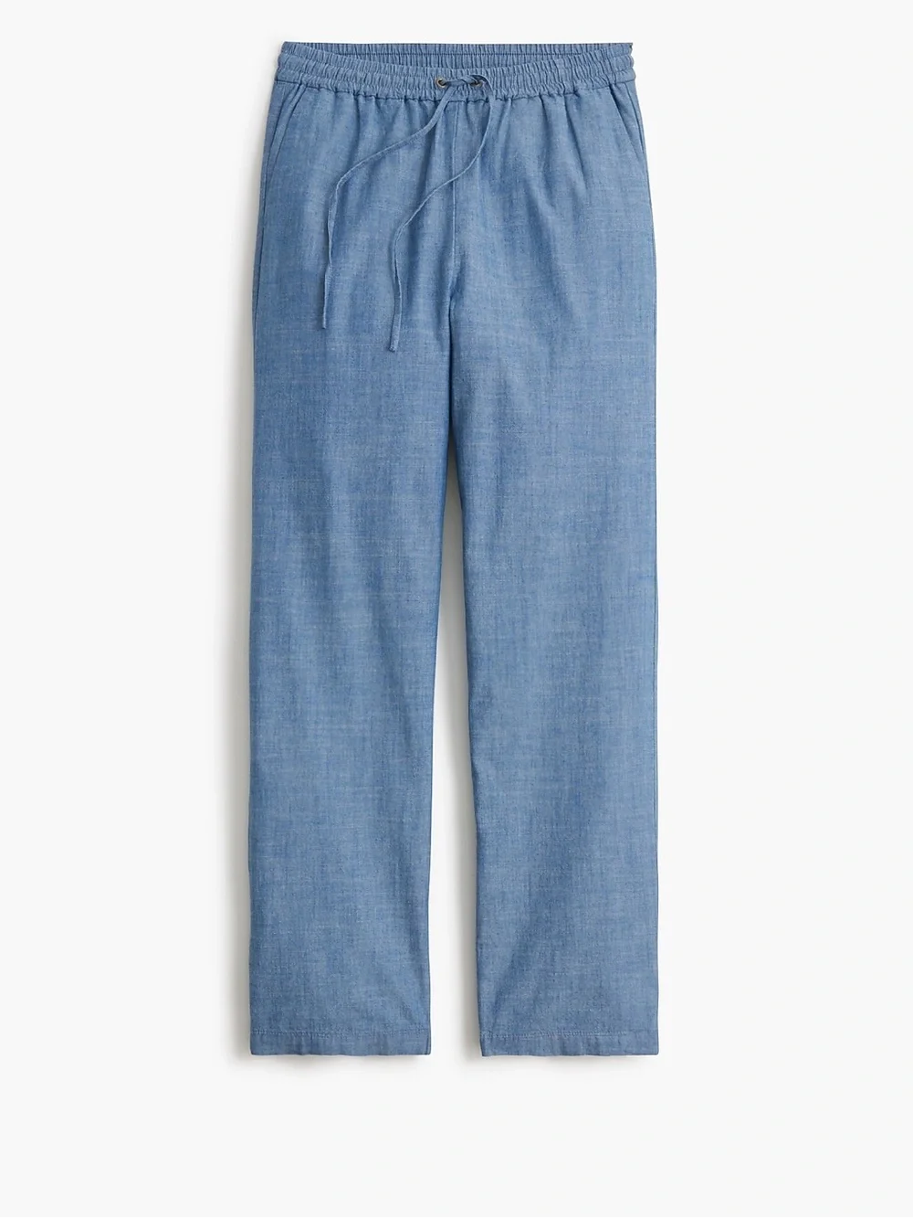 J. Crew Petite chambray slim wide-leg drawstring pant Med Echo Blue Wash 2 NWT